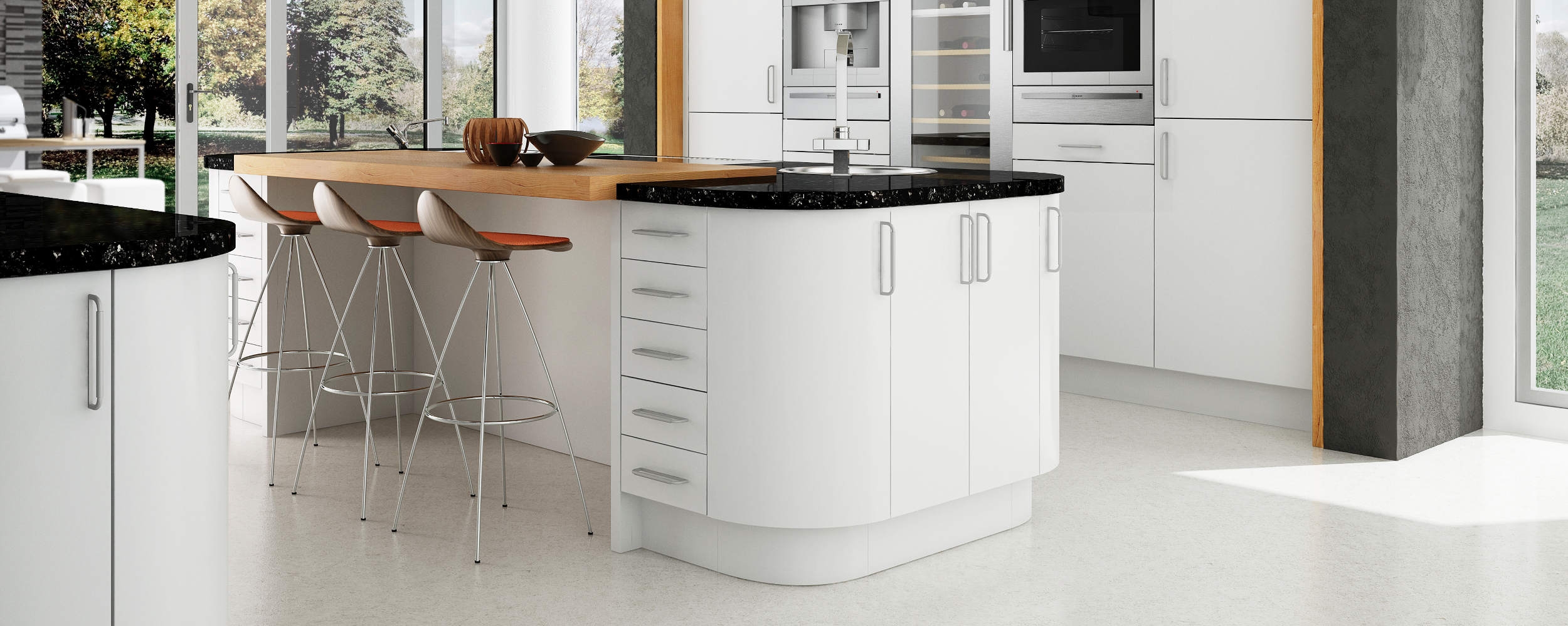 Sheraton Kitchens Modern Kitchens Edinburgh   Satin White 